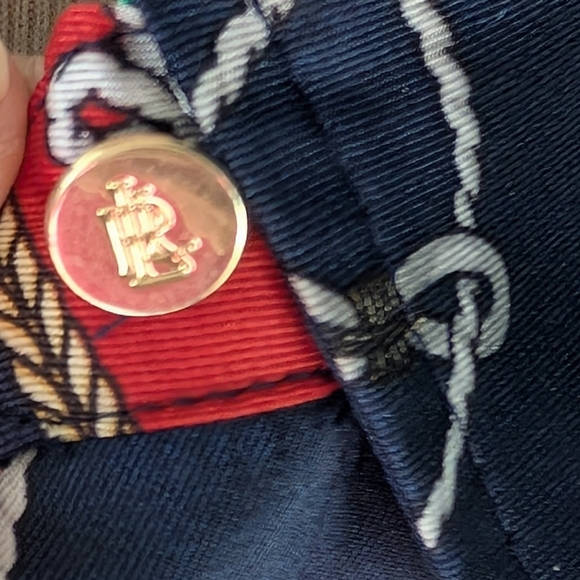 Ralph Lauren shirt dress belted with blue, green, red, nautical, Pockets Sz 2P - Picture 14 of 16